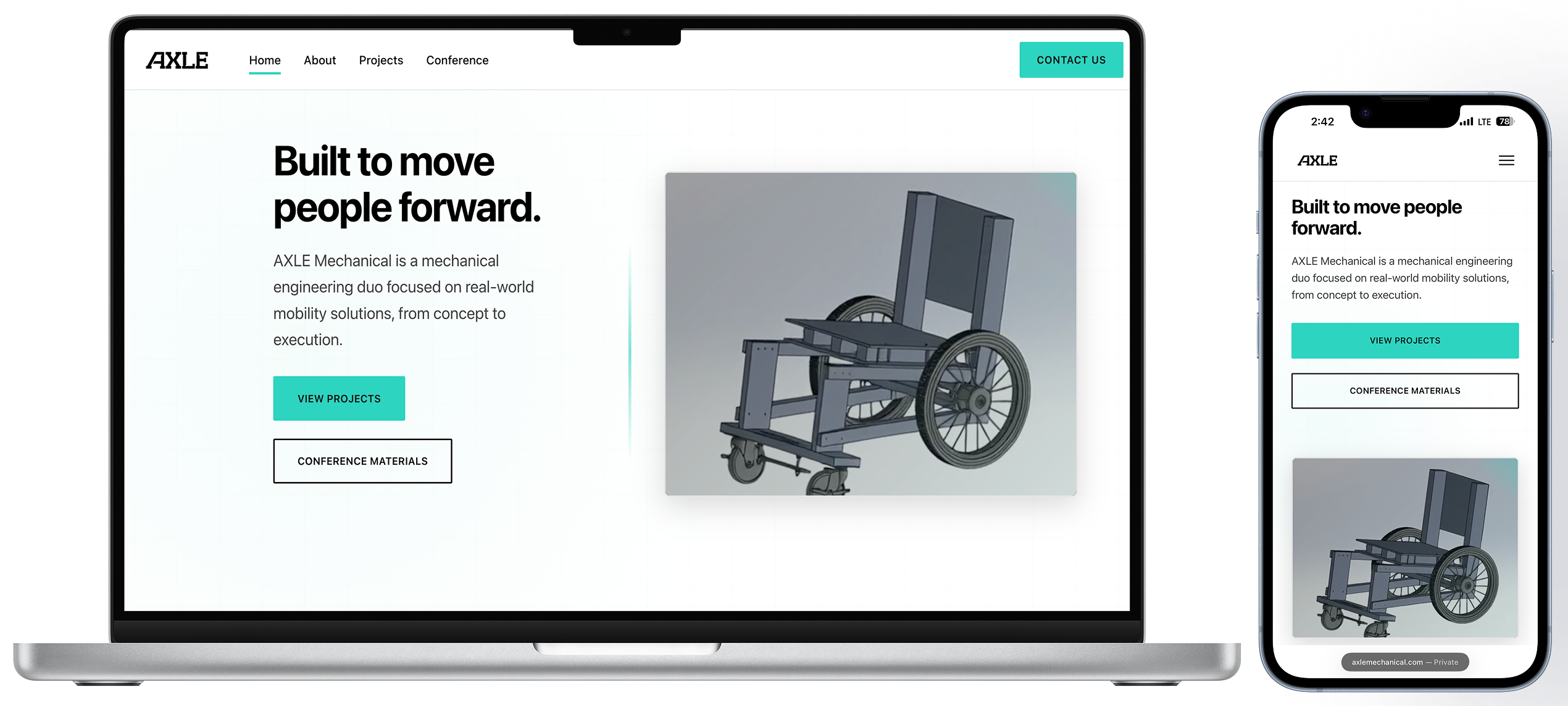AXLE Mechanical website mockup