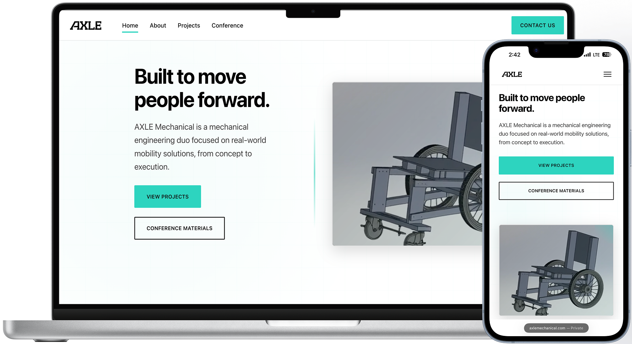 AXLE Mechanical website mockup